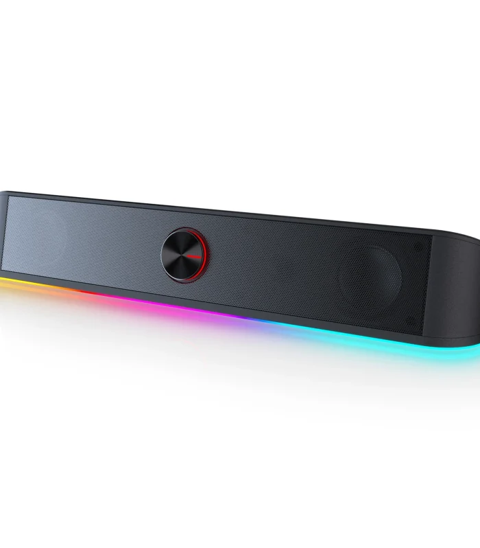 Redragon GS560 Adiemus RGB USB Desktop Soundbar, 2.0 Channel Computer Speaker with Dynamic Lighting Bar Audio-Light Sync/Display