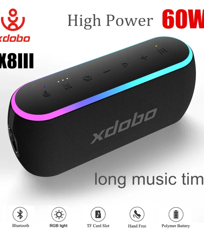 XDOBO X8 III Bluetooth Speaker Wireless Subwoofer 6600mAh 60W Powerful Deep Bass Power Bank Outdoor Party Hiking Music Fun
